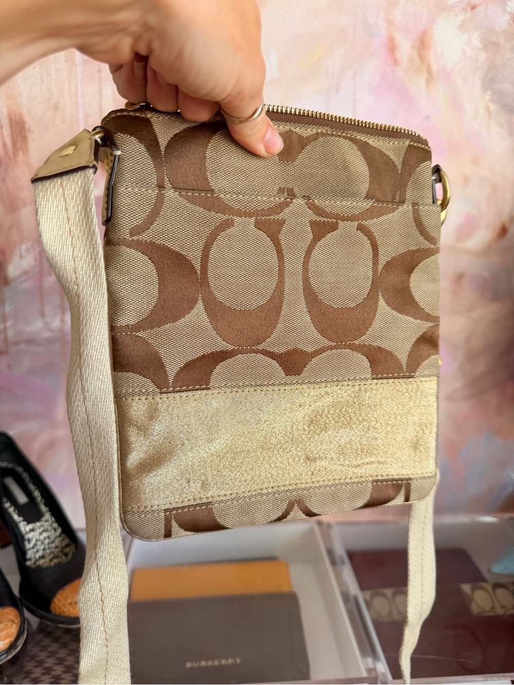 Coach Small Signature Crossbody Bag in Brown